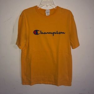 Yellow Stitched Short Sleeve Champion TShirt